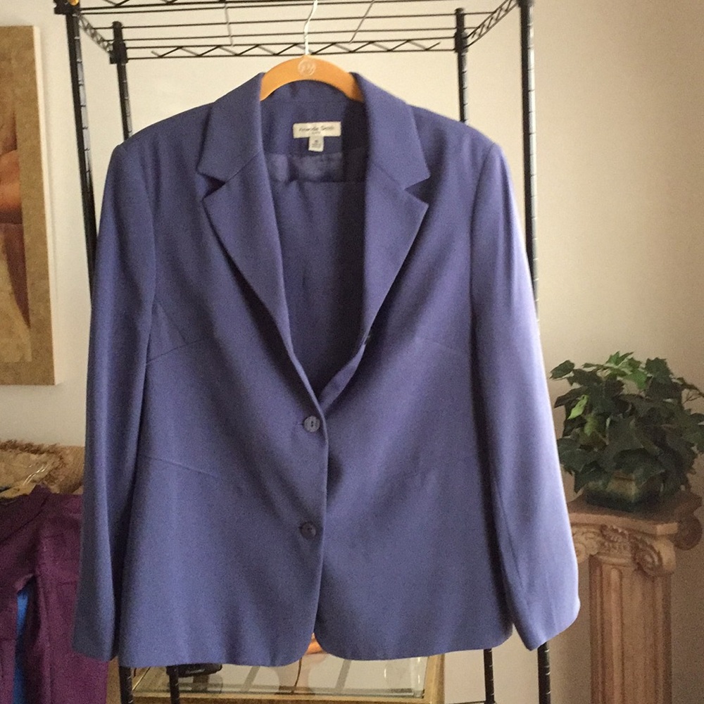 Ladies periwinkle skirt suit